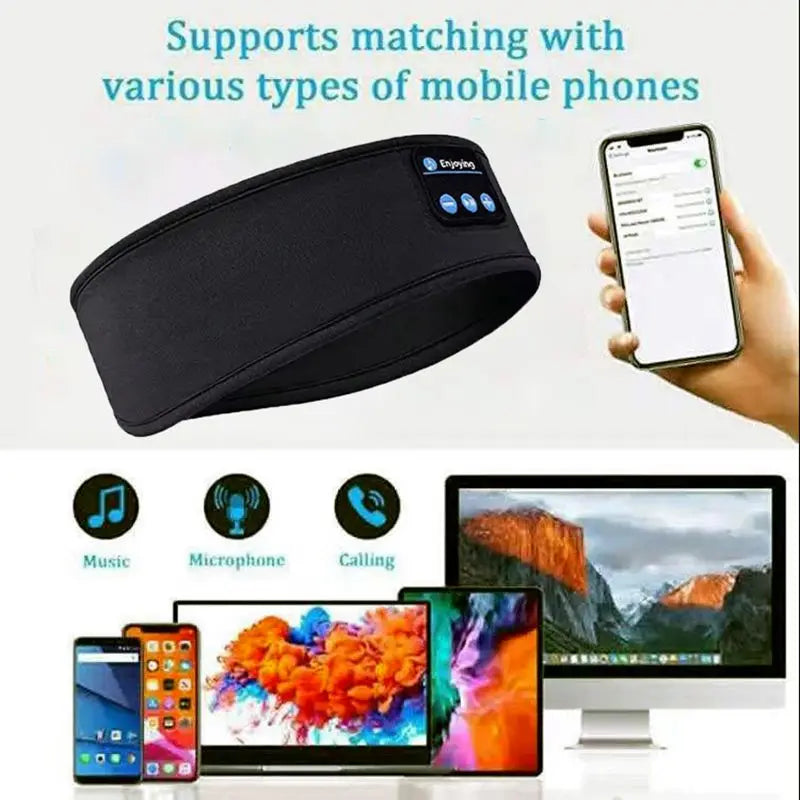 Sleep Headphones Bluetooth Headband | Wireless Music Eye Mask for Sleep
