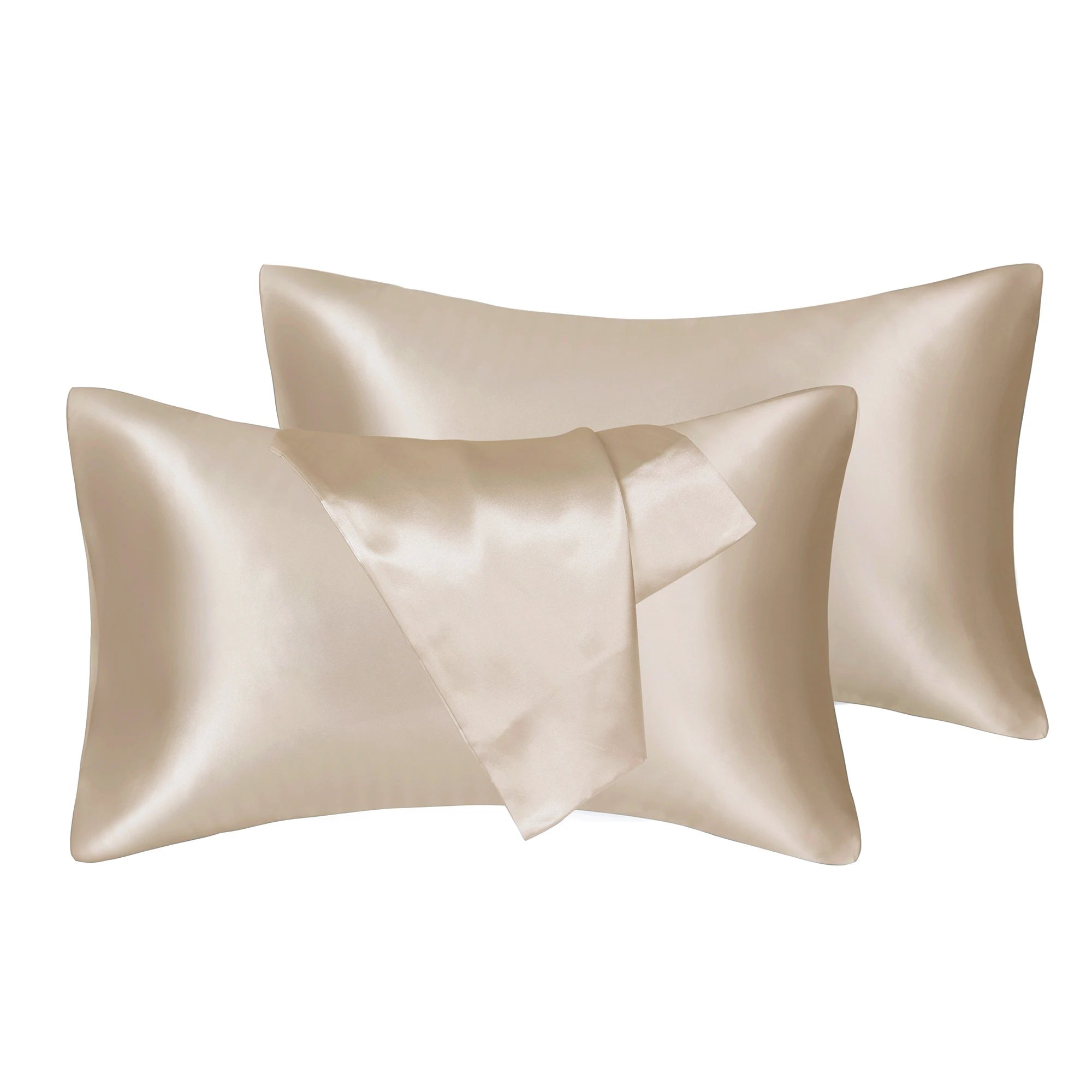 2pcs/lot Solid Silky Satin Skin Care Pillowcases Hair Anti Pillow Case Queen Size Envelope Pillow Covers for Home Hotel Travel