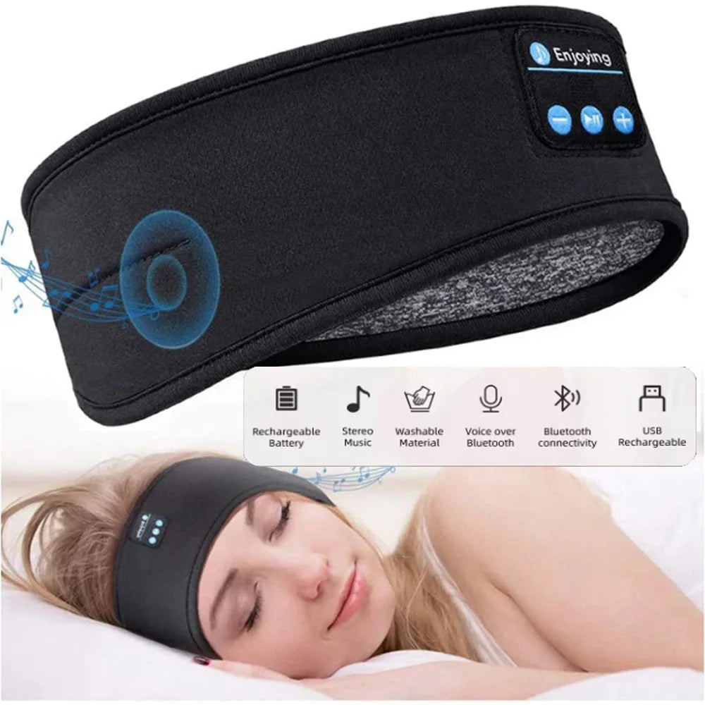 Sleep Headphones Bluetooth Headband | Wireless Music Eye Mask for Sleep