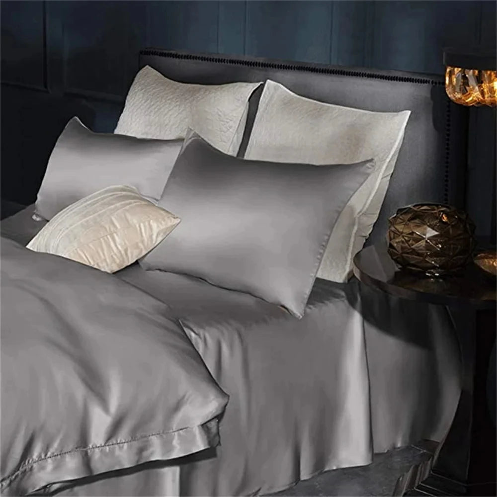 2pcs/lot Solid Silky Satin Skin Care Pillowcases Hair Anti Pillow Case Queen Size Envelope Pillow Covers for Home Hotel Travel