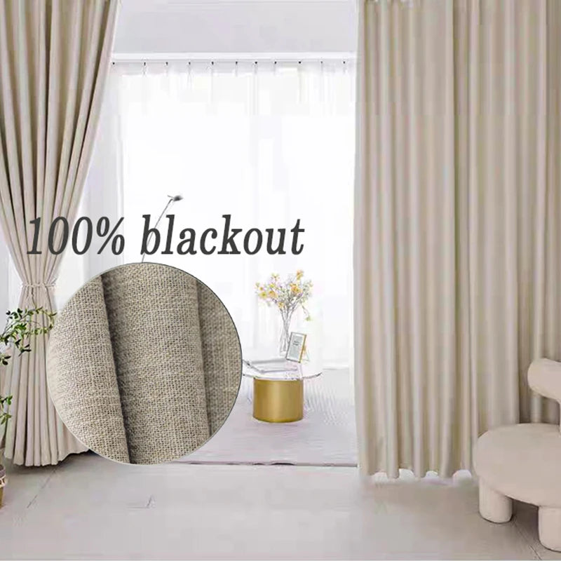 Blackout Curtains | Nod & Slumber Linen Look Bedroom Drapes