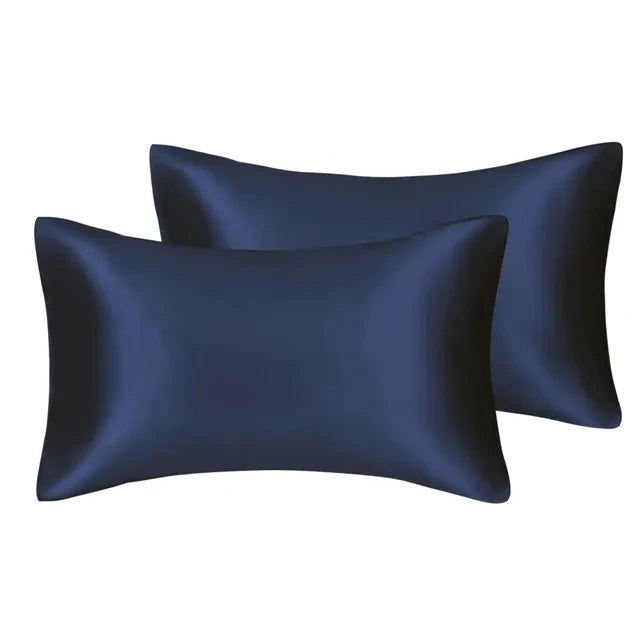 2pcs/lot Solid Silky Satin Skin Care Pillowcases Hair Anti Pillow Case Queen Size Envelope Pillow Covers for Home Hotel Travel